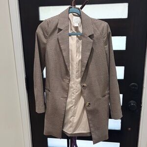 Stylish Houndstooth Blazer
